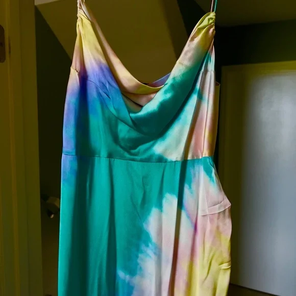 Silk Retrofete Multicolor Tie-Dye Maxi Slip Dress - Picture 11 of 14